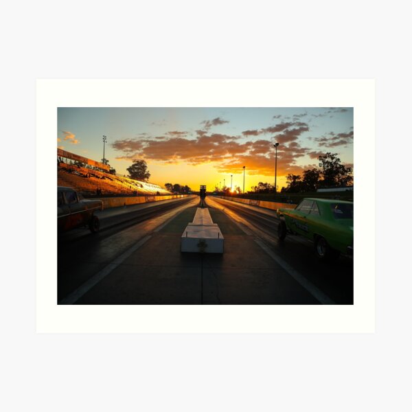 Drag Racing Sunset Art Print