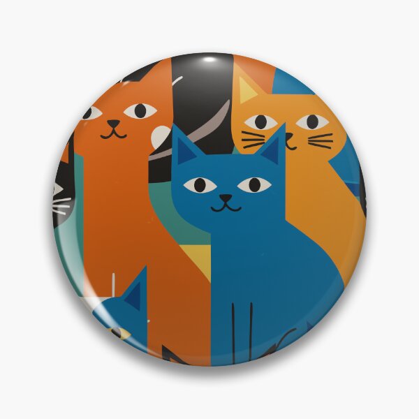 Item preview, Colorful Cat Pattern - Modern Pop Art Feline designed and sold by Timegraf.