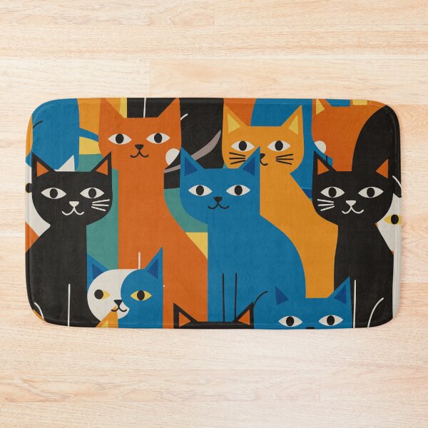 Item preview, Colorful Cat Pattern - Modern Pop Art Feline designed and sold by Timegraf.