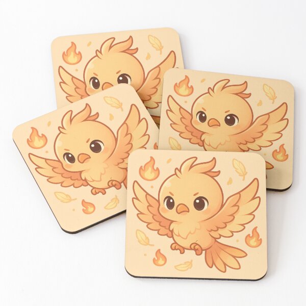 Aperçu de l'œuvre Adorable bébé phénix kawaii – Oiseau de feu fantastique créée et vendue par LuKreate.