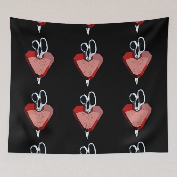 Item preview, Ruby Heart with Diamond Scissors – Low Poly Art designed and sold by Just-Draws-22.
