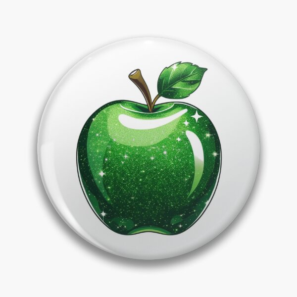 Item preview, Retro Glitter Green Apple Illustration designed and sold by Claustronautas.