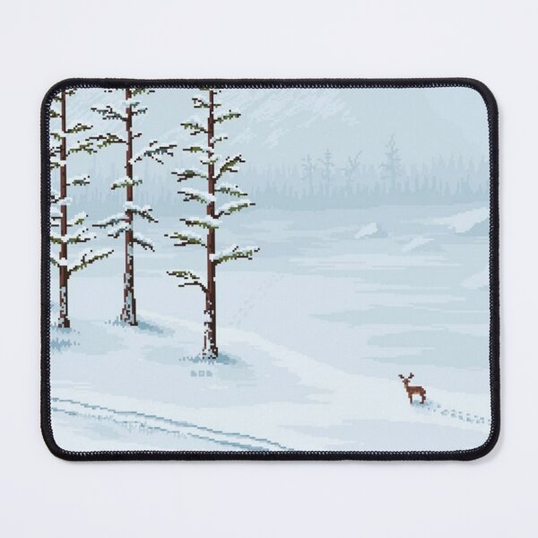 Item preview, Pixel Art Winter Scene — Snowy Field, Deer & Mountain Silence designed and sold by darkskinbender.
