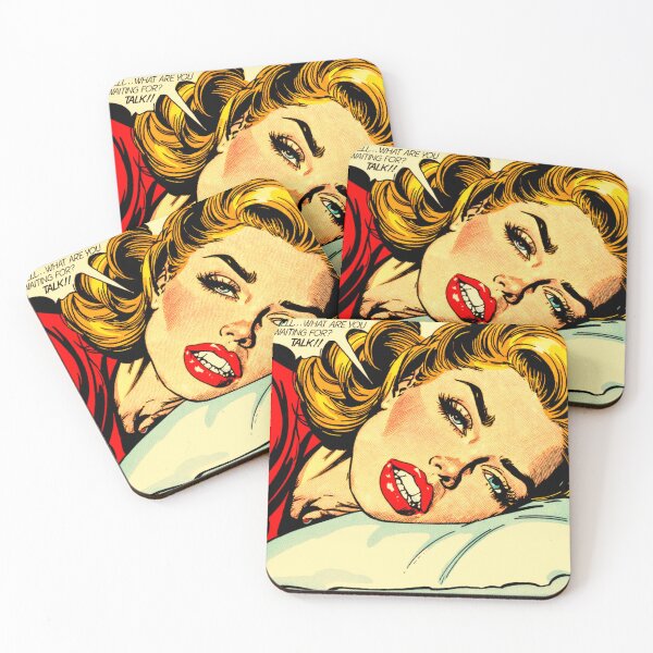 Item preview, 1960s Bedtime Female Portrait AI Pop Art | PILLOW TALK designed and sold by NickWhittleArt.
