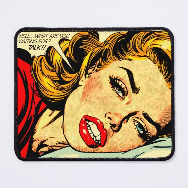 Item preview, 1960s Bedtime Female Portrait AI Pop Art | PILLOW TALK designed and sold by NickWhittleArt.