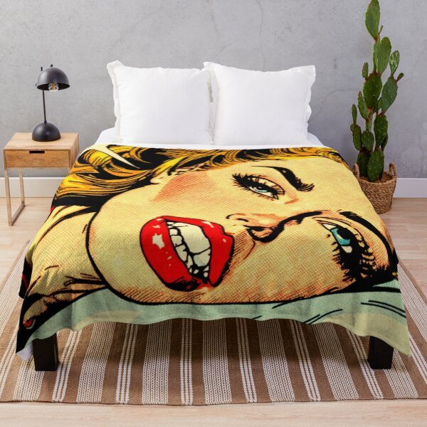 Item preview, 1960s Bedtime Female Portrait AI Pop Art | PILLOW TALK designed and sold by NickWhittleArt.