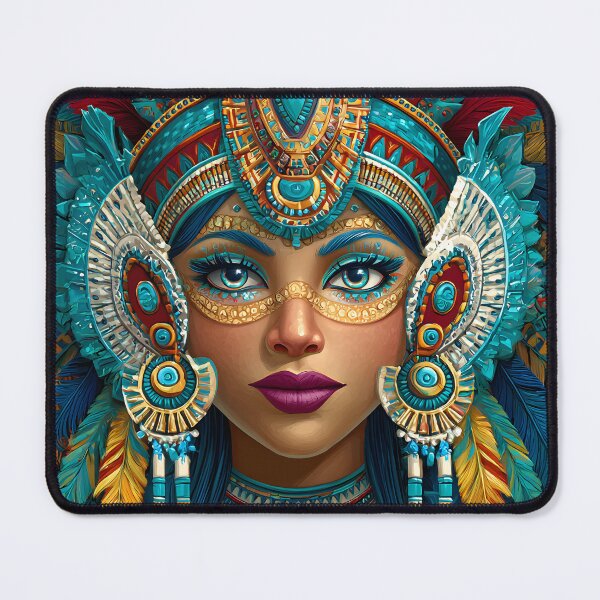 Item preview, Intricate Aztec Inspired Colorful Warrior Portrait designed and sold by Artessie.