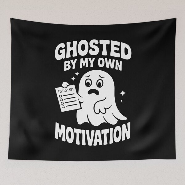 Item preview, Ghosted by My Own Motivation – Funny Lazy Halloween Ghost designed and sold by Parkerzz.