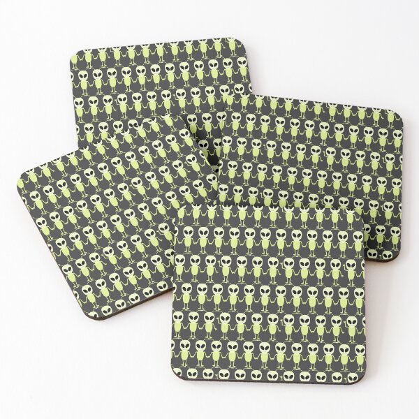 Item preview, Friendly Space Aliens - Neon Green designed and sold by Una Somerville.
