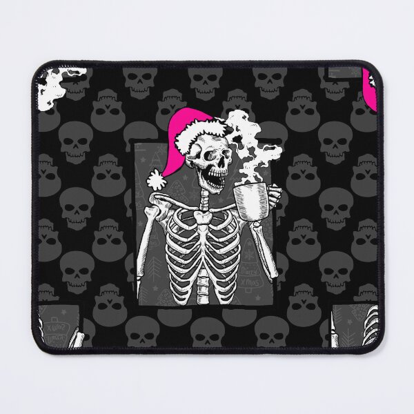 Item preview, goth black christmas skull coffee skeleton pink designed and sold by Gossip Rag.