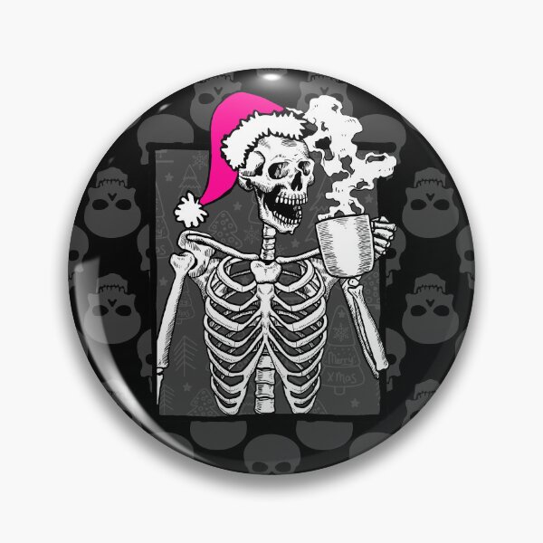 Item preview, goth black christmas skull coffee skeleton pink designed and sold by Gossip Rag.