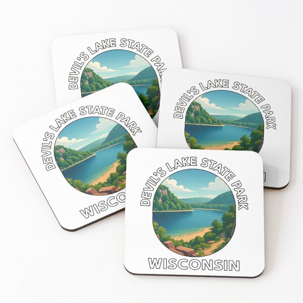 Item preview, Devil’s Lake State Park Wisconsin Travel Poster – Scenic Hiking & Nature Art designed and sold by inkNext.