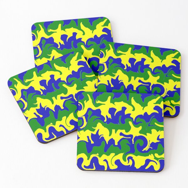 Item preview, Brazilian Vibes – Blue, Green & Yellow Wavy Lines designed and sold by nigejohn.