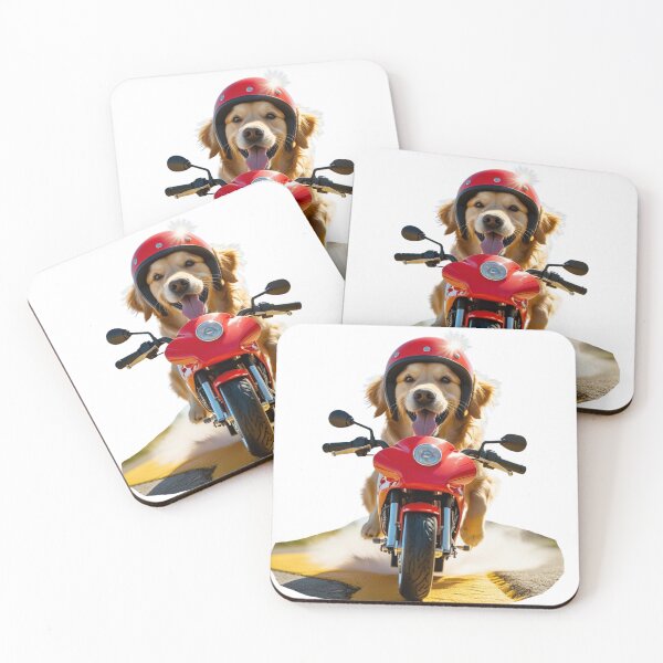 Item preview, Happy Biker Dog – Funny Motorcycle Ride designed and sold by smitke.