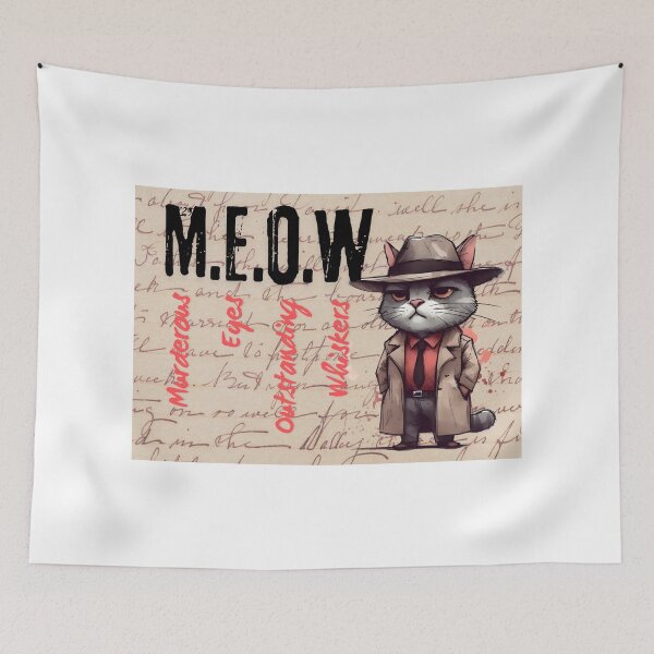Item preview, M.E.O.W – Trenchcoat Mafia Cat designed and sold by Closeddog.