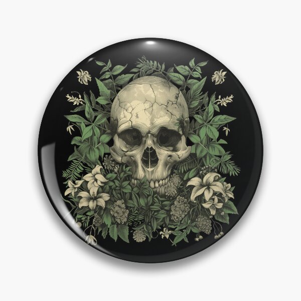 Item preview, Botanical Skull with Poisonous Flowers – Gothic Nature Art designed and sold by ThiefandDreamer.