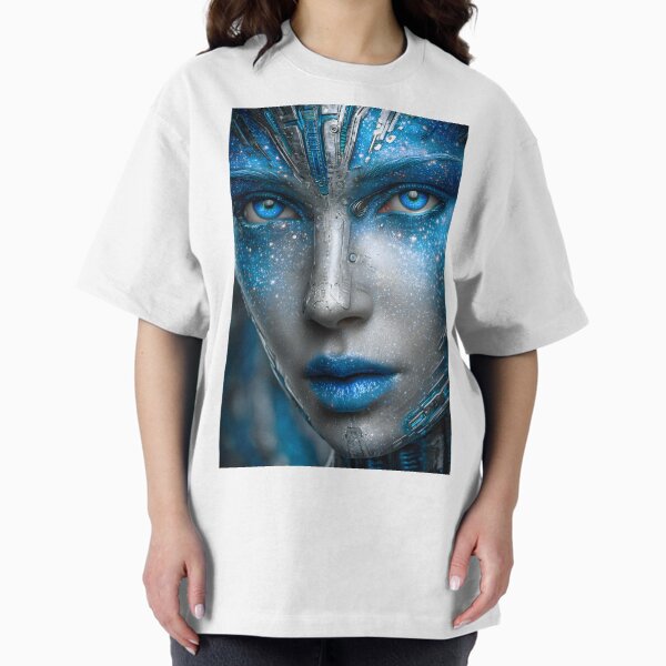 Item preview, Futuristic Cybernetic Woman with Cosmic Elements designed and sold by Artessie.