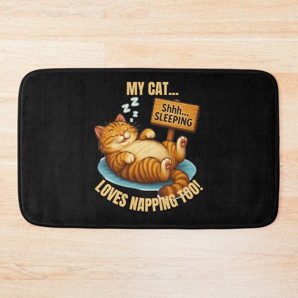 Item preview, MY CAT LOVES NAPPING TOO! relaxed funny cat-lovers design of sleeping cat for cat moms, cat dads and kids! designed and sold by AlphaBetulia.