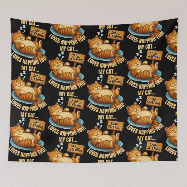 Item preview, MY CAT LOVES NAPPING TOO! relaxed funny cat-lovers design of sleeping cat for cat moms, cat dads and kids! designed and sold by AlphaBetulia.
