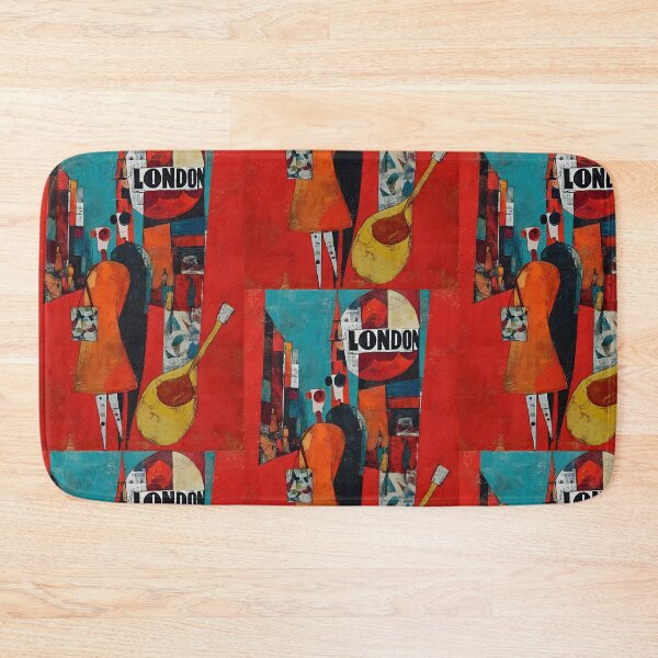 Item preview, London Duet - Abstract Couple and Guitar in a Bold Urban Composition and Metropolitan Flair Digital AI Art designed and sold by OlfactoART Studio.