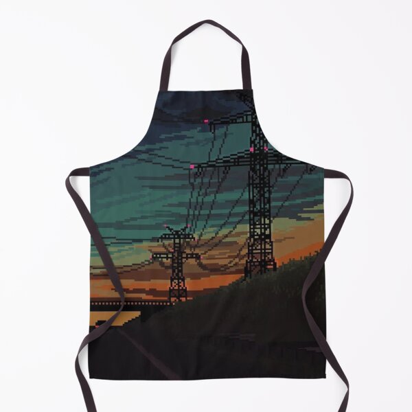 Item preview, Melancholic Pixel Art Highway at Sunset — Twilight Scene with Power Lines designed and sold by darkskinbender.