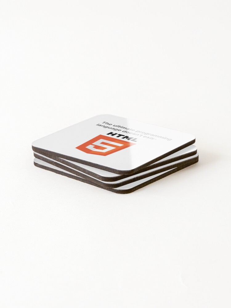 Thumbnail 4 of 5, Coasters (Set of 4), HTML, The Ultimate Programming Language designed and sold by TeePlusPlus.