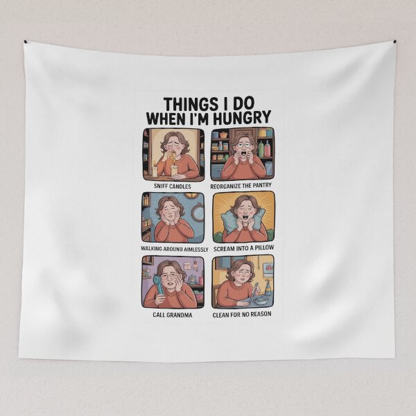 Item preview, Things I Do When I'm Hungry Funny Cartoon Mood designed and sold by Betsytiptoe.