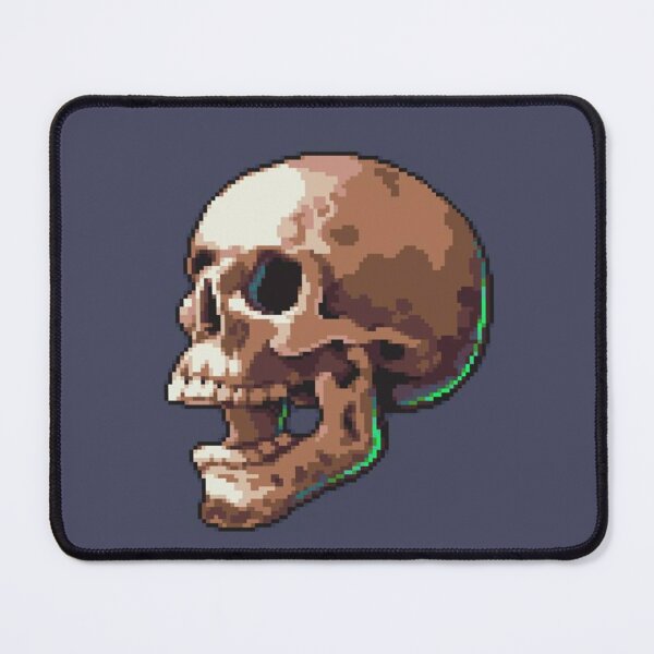 Item preview, Pixel Art Skull — Detailed Profile on Dark Blue Background designed and sold by darkskinbender.
