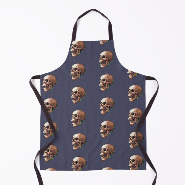 Item preview, Pixel Art Skull — Detailed Profile on Dark Blue Background designed and sold by darkskinbender.
