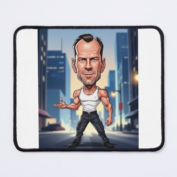 Item preview, Funny caricature of action actor Bruce Willis designed and sold by vectorlove.