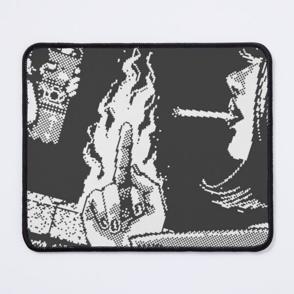 Item preview, Pixel Noir — Smoking Figure with Bottle (8-Bit Black & White Style) designed and sold by darkskinbender.