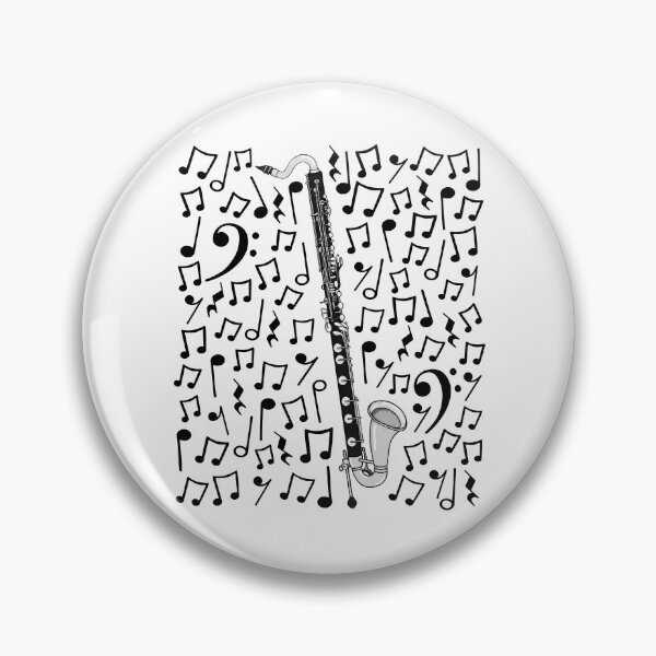Artikelvorschau, Bassklarinette Musiknoten Musiklehrer Klarinettist Holzbläser Musiker entworfen und verkauft von doodlerob.