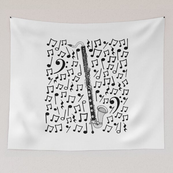 Item preview, Bass Clarinet Musical Notes Music Teacher Clarinetist Woodwind Musician designed and sold by doodlerob.