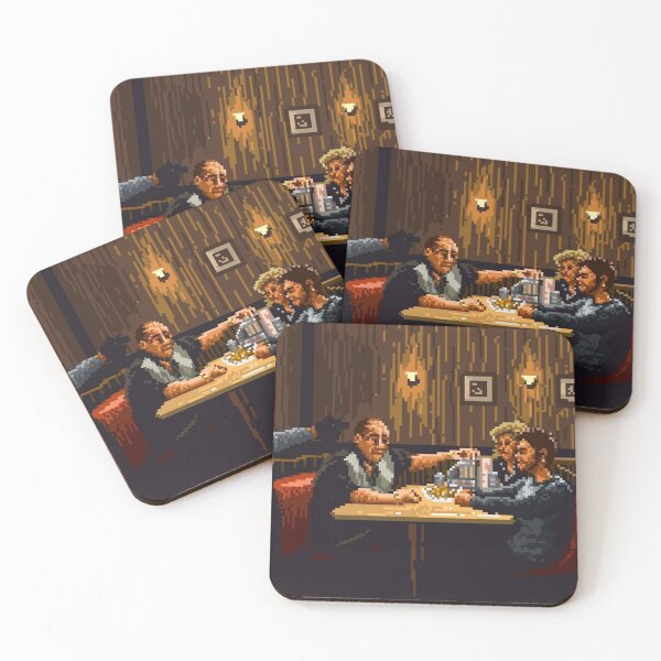 Item preview, Pixel Dinner Scene – Retro Restaurant Conversation in Pixel Art designed and sold by darkskinbender.