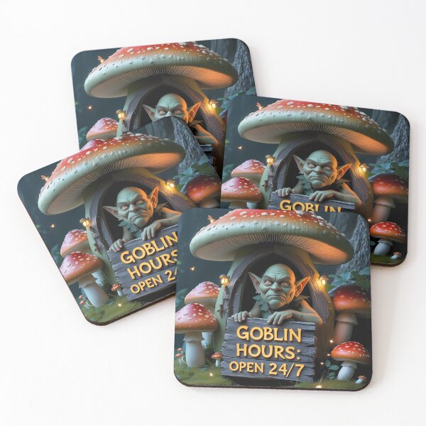 Item preview, GOBLIN HOURS: OPEN 24/7 - Whimsical Mushroom House Art for GoblinCore Lovers, Stickers & Fantasy Decor designed and sold by Rilindi.