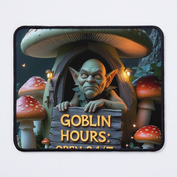 Item preview, GOBLIN HOURS: OPEN 24/7 - Whimsical Mushroom House Art for GoblinCore Lovers, Stickers & Fantasy Decor designed and sold by Rilindi.