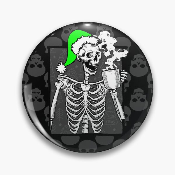 Item preview, goth black christmas skull coffee skeleton acid green designed and sold by Gossip Rag.