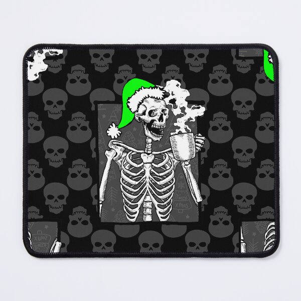 Item preview, goth black christmas skull coffee skeleton acid green designed and sold by Gossip Rag.