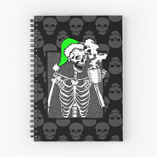 Item preview, goth black christmas skull coffee skeleton acid green designed and sold by Gossip Rag.