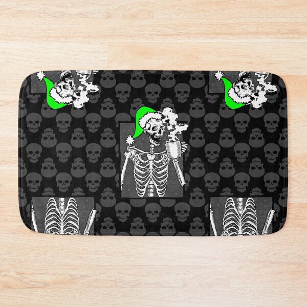 Item preview, goth black christmas skull coffee skeleton acid green designed and sold by Gossip Rag.