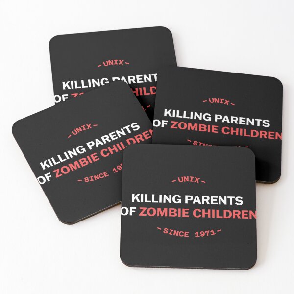 Artikelvorschau, Unix: Eltern von Zombie-Kindern töten (weißer Text) entworfen und verkauft von TeePlusPlus.