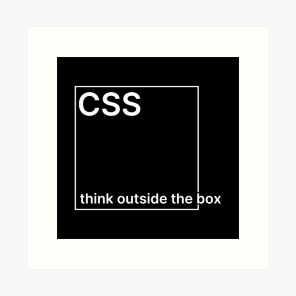Artikel-Vorschau von CSS – Über den Tellerrand hinaus denken (weißer Text), designt und verkauft von TeePlusPlus.
