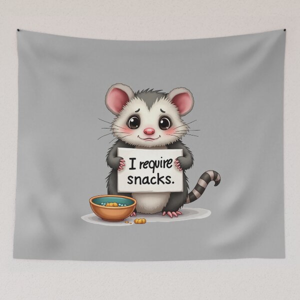 Item preview, I Require Snacks Opossum designed and sold by ChearshiPrints.
