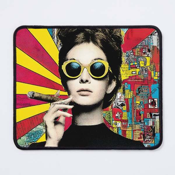 Item preview, Radiate Confidence and Smoke - Pop Art Woman with Yellow Sunglasses and Bold Comic Vibes designed and sold by OlfactoART Studio.