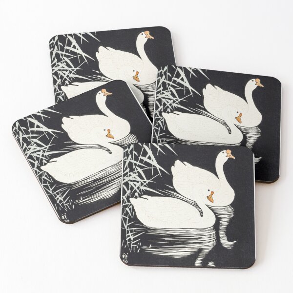 Item preview, TWO SWANS VINTAGE ART designed and sold by MarkedArtPrints.