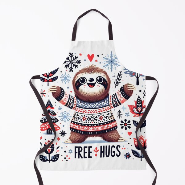 Item preview, Free Hugs Sloth - Scandinavian Folk Art by heidiannemorris © designed and sold by FOLK ART FUSION by heidiannemorris.