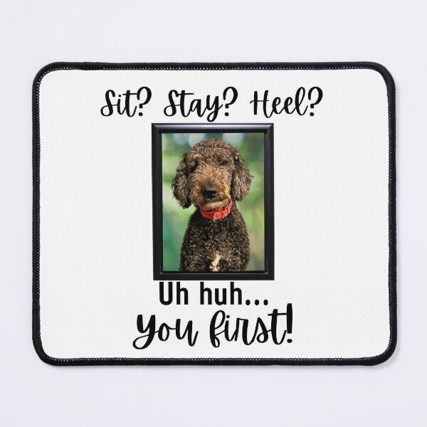 Item preview, Funny Black Goldendoodle Quote – “Sit? Stay? Heel? Uh huh. You First!” designed and sold by Fredster1966.