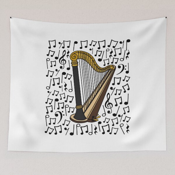 Item preview, Harp Musical Notes Harpist Music Teacher String Musician designed and sold by doodlerob.