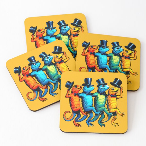 Item preview, Funny animals colorful dancing lizards reptiles vaudeville chorus line designed and sold by BigMRanch.