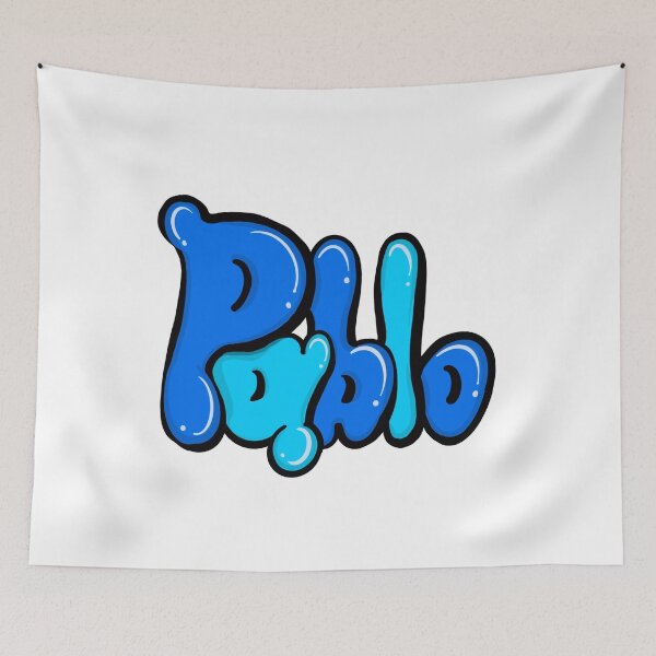 Item preview, Pablo Top 100 popular boys and men name Blue graffiti bubble letters Personalized Custom Name gift ideas for Pablo designed and sold by Artonmytee.